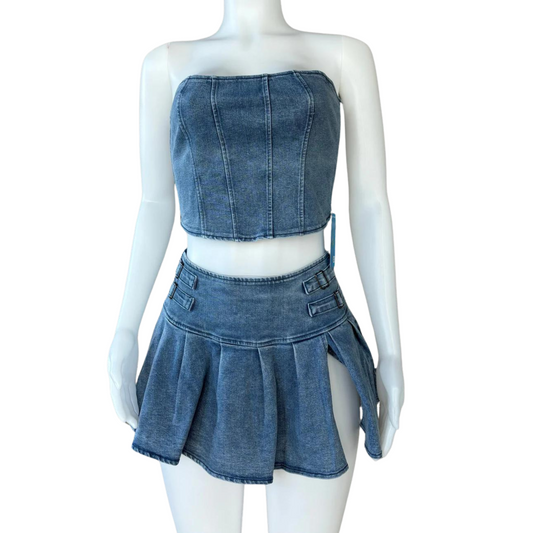 Jean Tennis Skirt Set